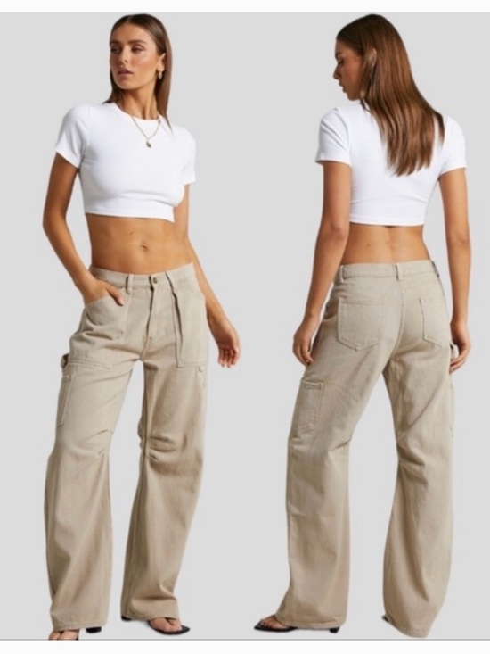 Lioness Pants - NWT Lioness Miami Vice Linen-Cotton Blend Oversized Cargo Pant Size S NEW